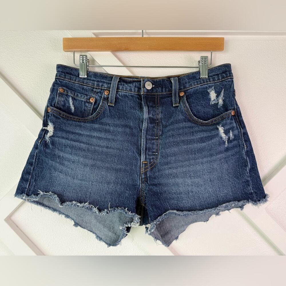 Levi's 501 High Rise Distressed Cut-off Denim Shorts Size 29